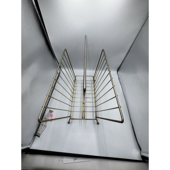 MCM Gold Tone Metal Magazine Rack - 15” H X 16 L X 9” W (approximately) - Picture 5 of 16